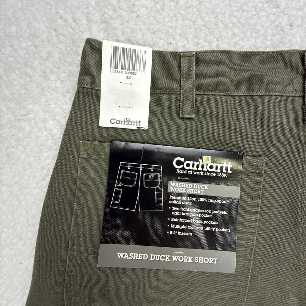 Carhartt Washed Duck Work Shorts Mens 32‎ B25 MOS Moss Green NWT NOS